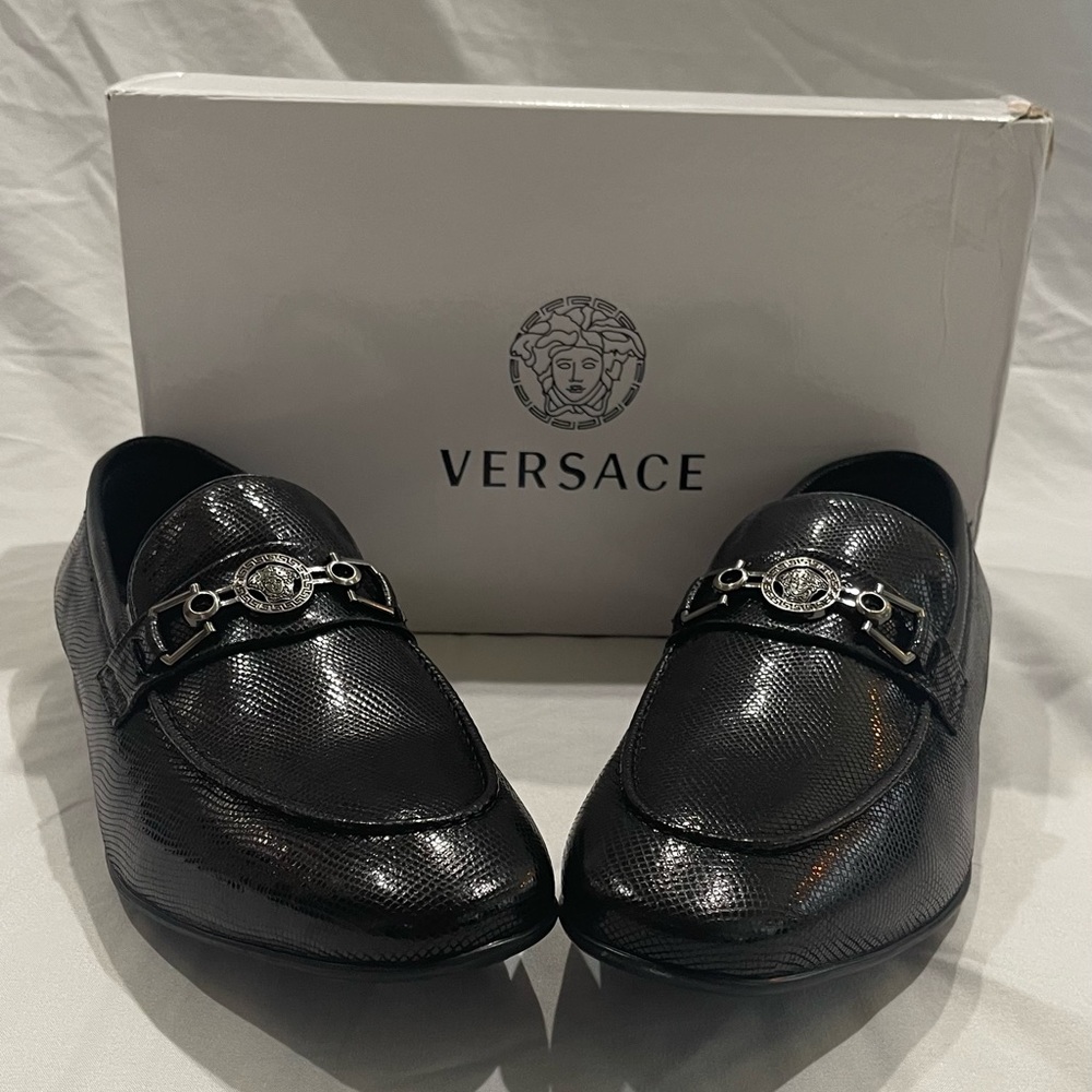 Versace Loafers Black Leather